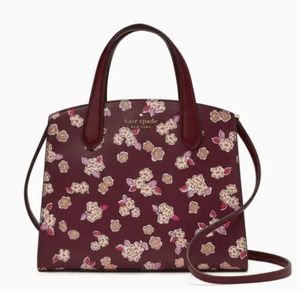 ♠️Kate Spade Tinsel Floral Printed Satchel Crossbody Bag, Deep Berry NWT 🥰🥰